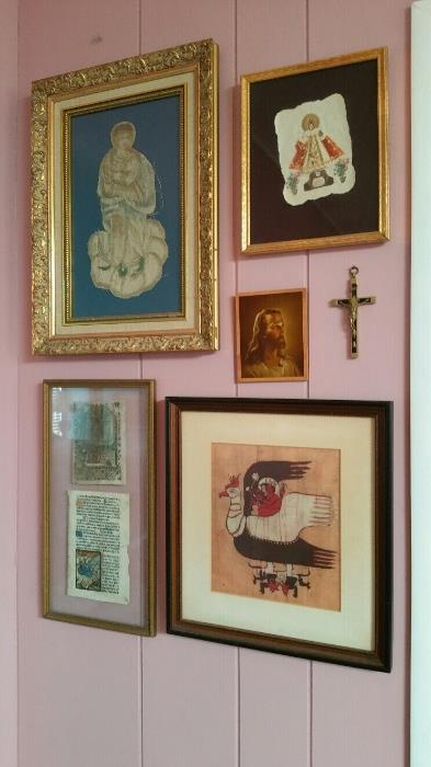 Collection of antique and vintage religious memorabilia