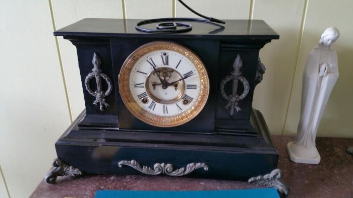 1881 Ansonia Mantle Clock with Gargoyles. 