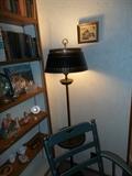 Tole Painted Metal Floor Lamp ~ Painted Heywood Wakefield Chair