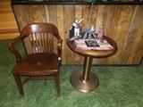 1940's Round Oak Pub Table ~ Great Oak Desk Chair