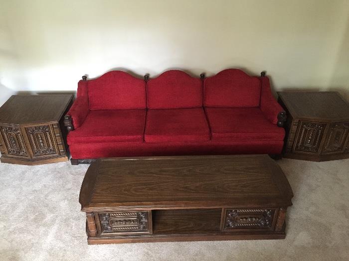 Mid-century spanish style sofa with reversible cushions. Mint Condition. 