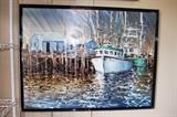 Contemporary Oil Painting, Marina Scene
