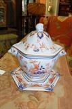 Unusual Antique Covered Tureen with underplate
