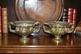Pair of Brass Warwick Handled Vases, Grand Tour Collectible 