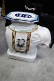 Pair of Antique Ceramic Elephant Plant Stands