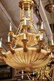 Grand two-tier alabaster chandelier 