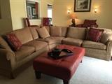 Henredon sectional sofa and ottoman