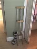 Just in case you need it, a boot and crutches!