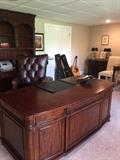 Hooker mahogany desk (guitars in background not for sale)