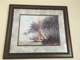 More framed art, this one is a larger piece and makes us think of the Caribbean