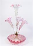 Lot #6 Pink Victorian Glass Epergne