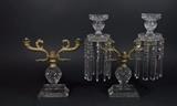 Lot #25 19th C. Crystal, Bronze Candelabra