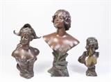 Lot#72 3 Bronze Busts of Women