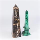 Lot #76 Malachite Obelisk with Stone Obelisk