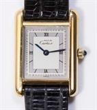 Lot #152 Cartier Ladies Tank Watch, Lizard Band