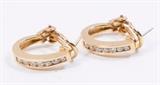 Lot #166 14K Yellow Gold & Diamond Earrings