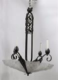 Lot #1196 Degué Art Deco 4-Light Chandelier