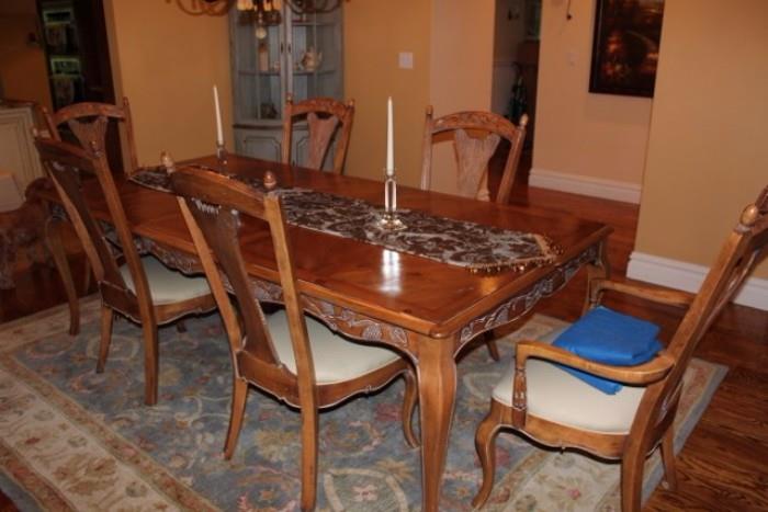 Country Dining Room Table and 6 Chairs