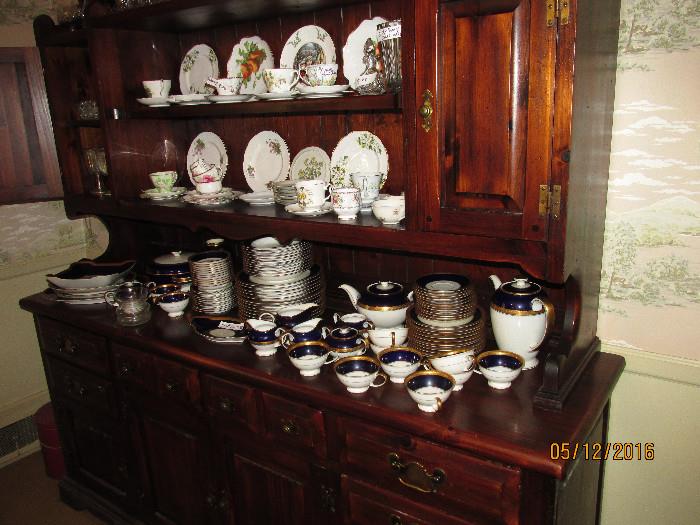 HEAVY DUTY PINE CHINA CABINET, SOLID WOOD