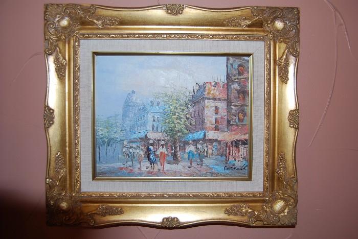 Burnette French Cityscape Oil on Canvas (signed)