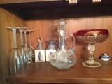 Assorted glassware.