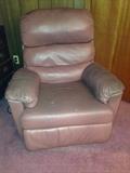 Brown leather recliner