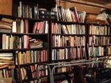 Wall of bookshelves
