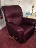 Maroon leather recliner