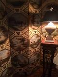 Wonderful room divider; plant stand; one of the many lamps
