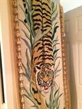 Large needlepoint tiger (Oh, the hours it took to do that!)