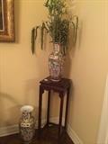 Asian vases and plant/vase stand