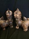 Carved foo dogs