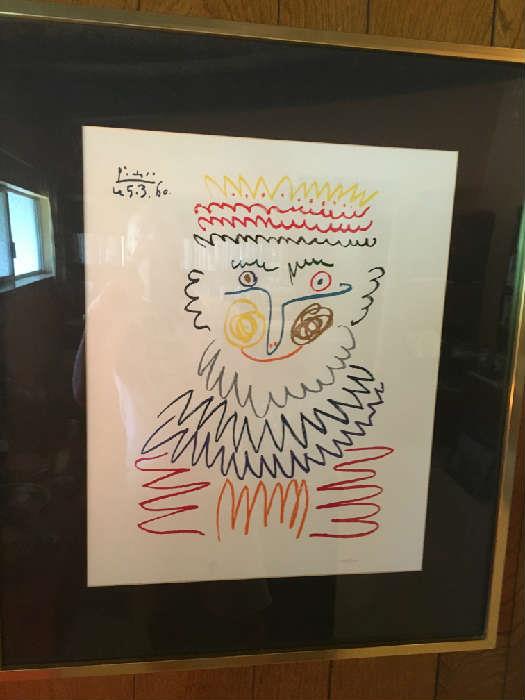 Original limited edition lithograph " The Joyous King " by Picasso. Signed in the plate. Edition of 266/ 500.signed in pencil lower right .