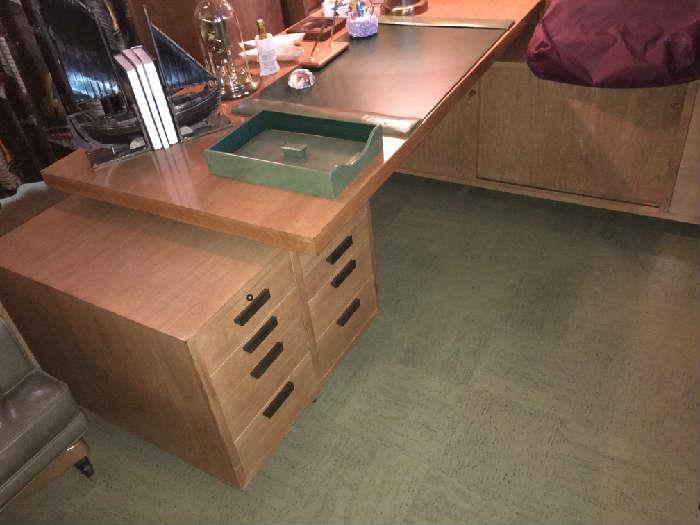 Mid century desk. Brown Saltman style. See previous photo.