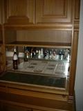 View of wall unit right side cabinet - great bar!