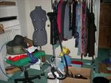 Dress form, chair, nice clothes, steamer, shoes, Talbot hats, and more not shown
