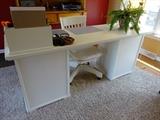 Pottery Barn white desk and chair