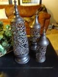Pottery Barn set of three black decorative items