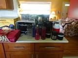 thermos, coffee carriers, crockpot, ice bucket