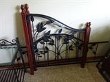 Wrought iron twin trundle bed - with mattress and springs