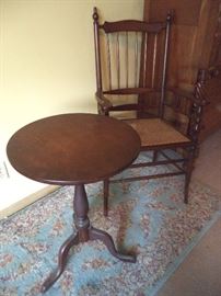 Early Candlestand & Chair