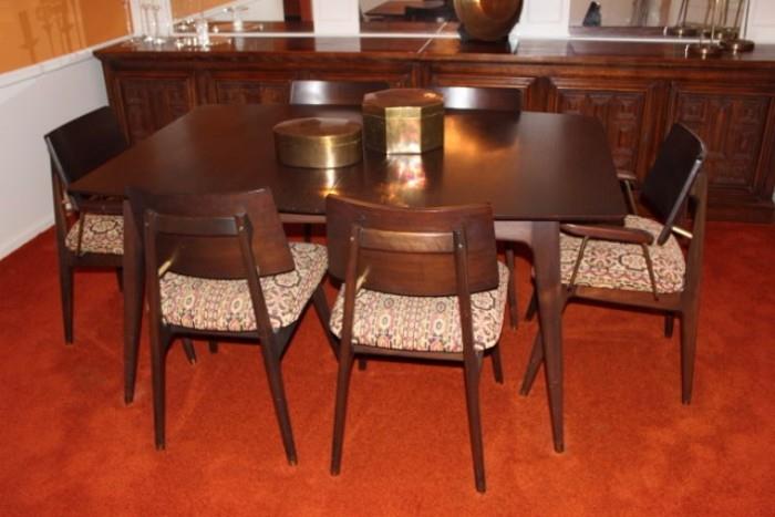 John Stuart Contemporary Dining Room with 6 Chairs/Buffet/Server