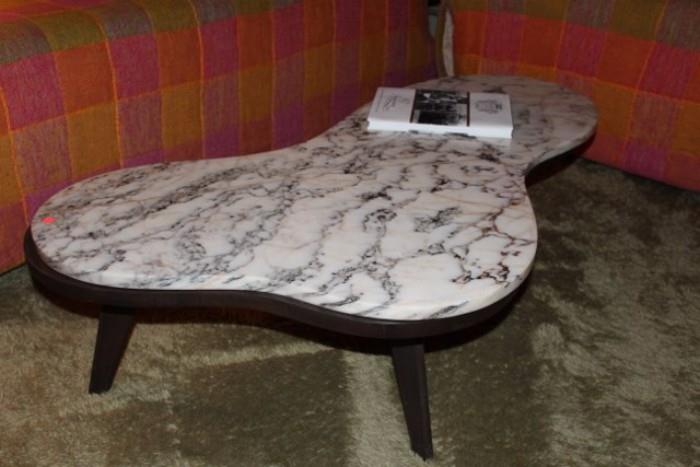 Marble Topped Kidney Coffee Table