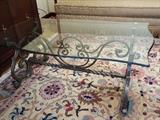 Glass top metal base table  $100