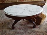 Oval marble top table (bedroom)   $60