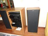 Sony stereo equipment in cabinet