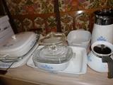 Corning ware tea & coffee pots and full set Cornflower blue