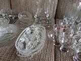 lots of crystal serving trays