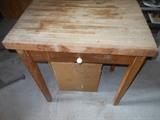 Butcher block top & unattached base