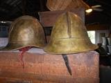 German brass fireman's helmets 